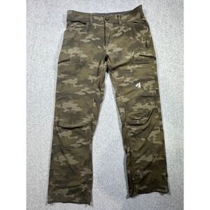 Eddie Bauer First Ascent Guide Pro Pants Mens 33x30 Green Camo Hiking Stretch